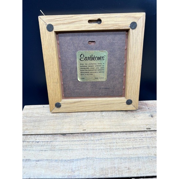 Accents Vintage Leone Kuhne Tile Framed Woman W Chili Peppers Kiln